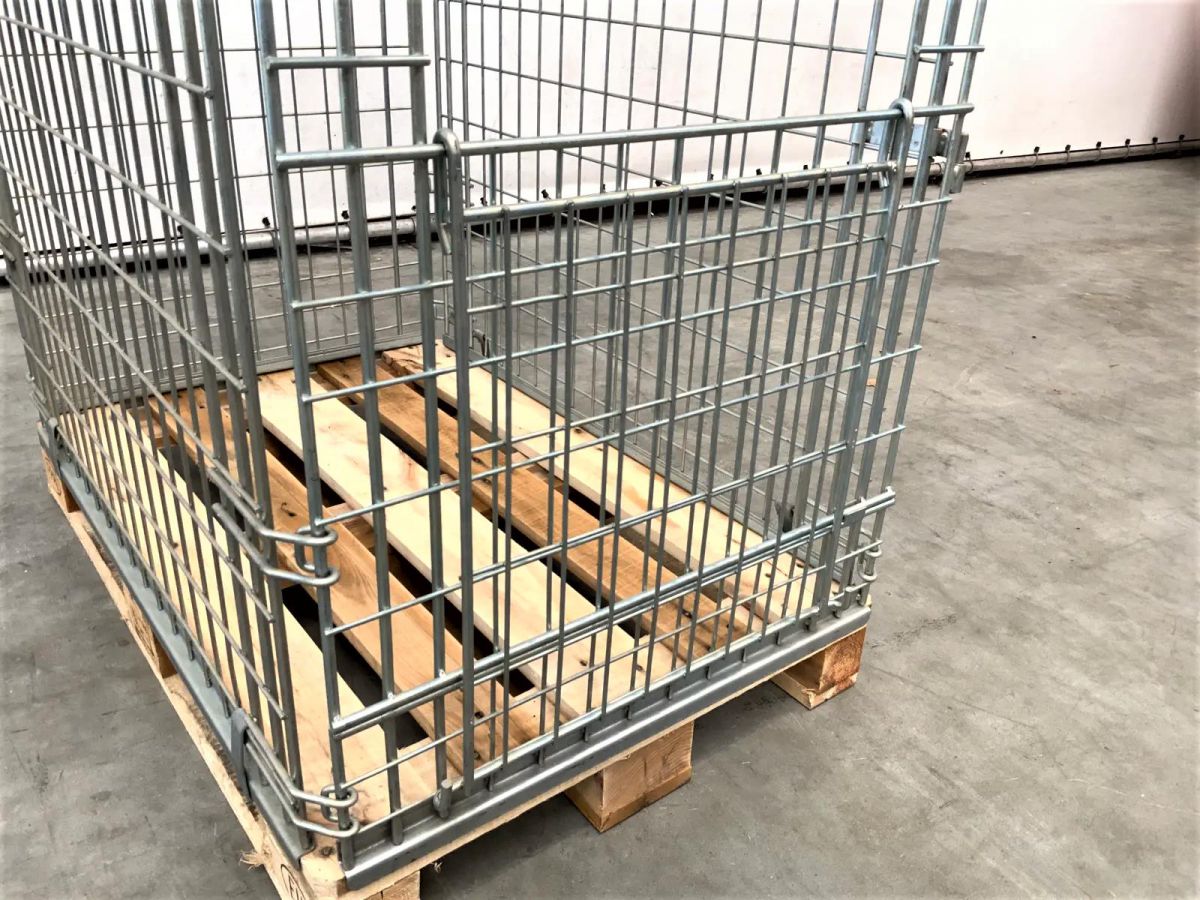 Kosz Metalowy Siatkowy Nadstawka Składany Gitterbox 120x80x150cm. 8