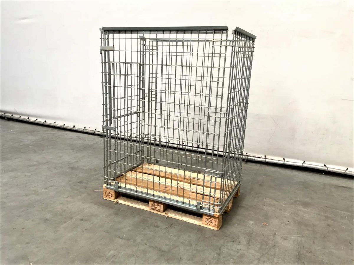 Kosz Metalowy Siatkowy Nadstawka Składany Gitterbox 120x80x150cm. 3