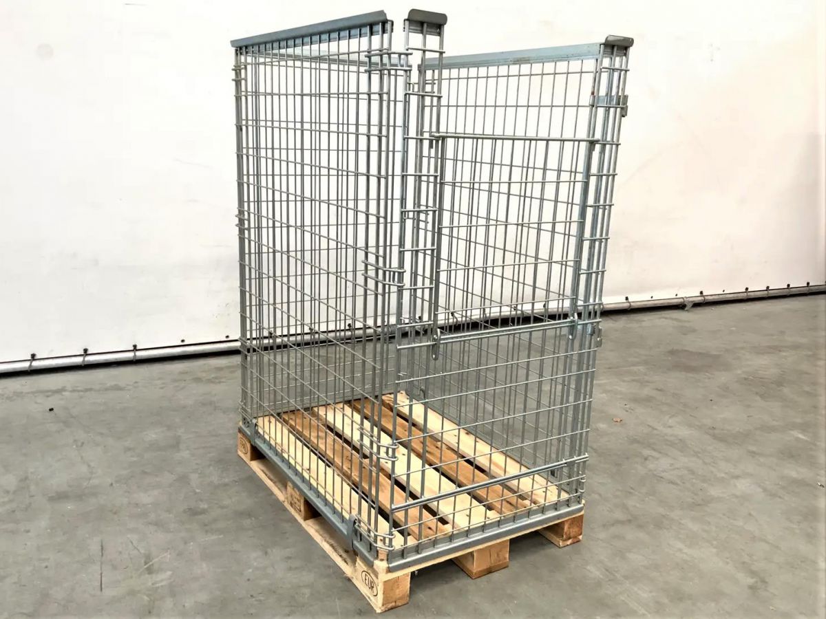 Kosz Metalowy Siatkowy Nadstawka Składany Gitterbox 120x80x150cm. 2