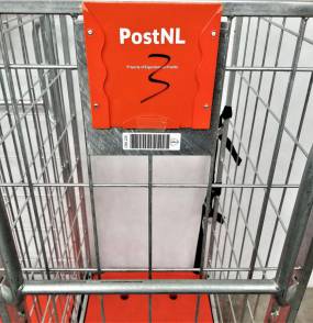 Wózek magazynowy - Wózek 3 ściany Hamulec Pocztowy Transportowy Gniazdowy Kurierski 64x80x160cm.