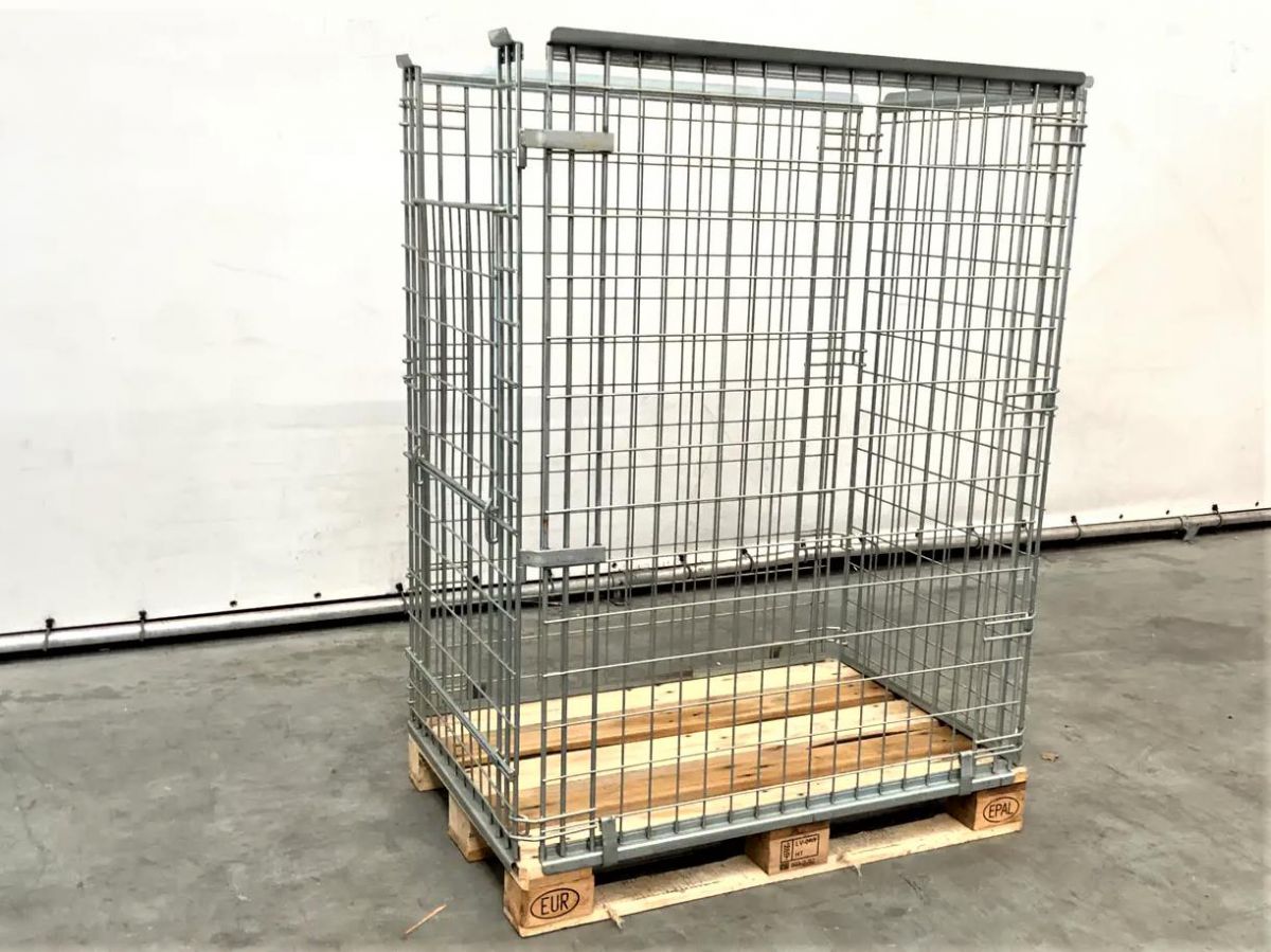 Kosz Metalowy Siatkowy Nadstawka Składany Gitterbox 120x80x150cm. 5