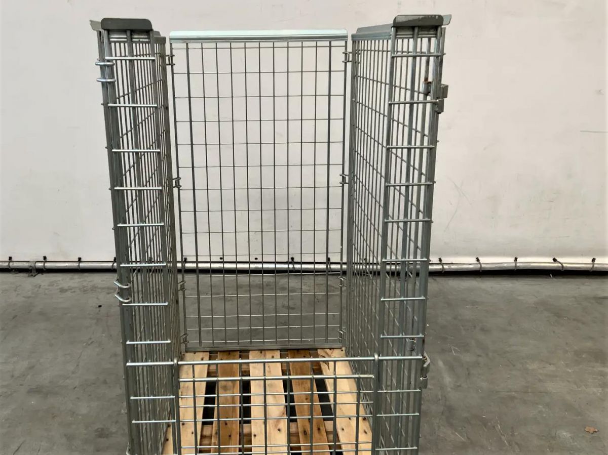 Kosz Metalowy Siatkowy Nadstawka Składany Gitterbox 120x80x150cm. 6