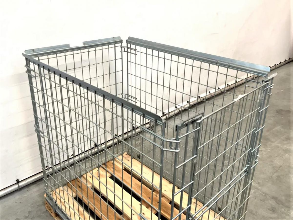 Kosz Metalowy Siatkowy Nadstawka Składany Gitterbox 120x80x150cm. 1