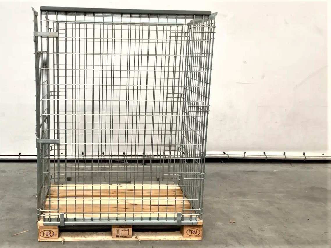 Kosz Metalowy Siatkowy Nadstawka Składany Gitterbox 120x80x150cm. 4